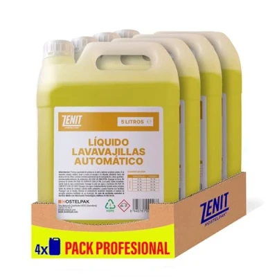 Imagen de Hostelpak 4 x 5L líquido lavavajillas automático, Limpieza profunda, Eficaz contra todo tipo de suciedad, Detergente maquinas