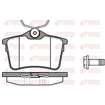 Imagen de REMSA 1382.00 Juego de pastillas freno Eje trasero con tornillos accesorios, muelle CITROËN: Berlingo II, II Furgón
