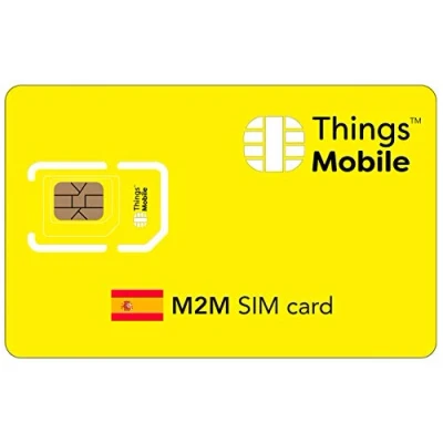 Imagen de Tarjeta SIM M2M ESPAÑA Things Mobile con Cobertura Global y Red multioperador GSM/2G/3G/4G LTE, sin costes fijos, vencimiento tarifas competitivas, 10 de crédito Incluido