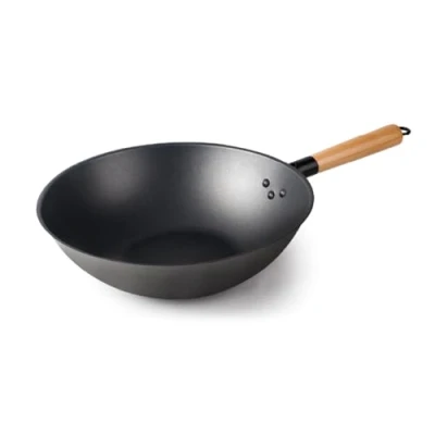 Imagen de Lacor 66128 Wok Rustic, Hierro 100% Natural con Antiadherente Tri Capa, Libre de PFOA, Mango Ergonómico, Apto para Todo Tipo Cocinas, Alta Conductividad Térmica, Ø28 cm, Espesor 0.9 mm