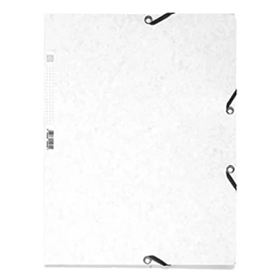Imagen de Exacompta 55506E Caja de 25 subcarpetas con gomas elásticas bolsillos 3 solapas en cartulina brillo 400 g/m2 dimensiones 24 x 32 cm para documentos formato A4 color blanco