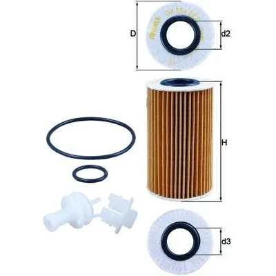 Imagen de MAHLE ORIGINAL OX 554D2 Filtro de aceite Cartucho filtrante TOYOTA: Land Cruiser 200