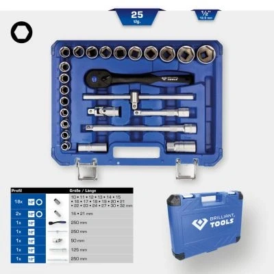 Imagen de KS TOOLS BT022025 Juego de tubos 25 1/2 cuadrado