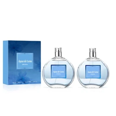 Imagen de AGUA de LUNA Original, Colonia Mujer, Pack 2 x 100 ml, Perfume en Formato Spray, Eau Toilette Natural y Femenina, Aroma Floral, Fragancia Fresca Larga Duración