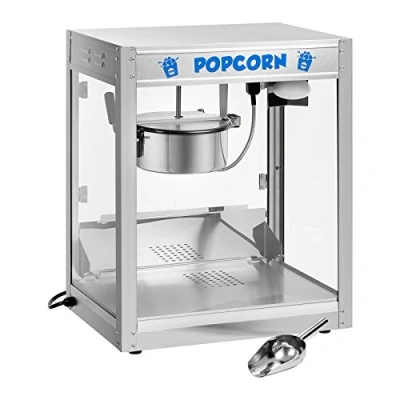 Imagen de Royal Catering RCPS 1350 Palomitera Maquina de Palomitas Profesional (1350 W, aprox. 6 kg/h, Acero Inoxidable, Revestimiento Teflón)