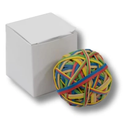 Imagen de Anillos de goma en forma bola, diámetro 70 mm, 150 g, bola para bandas goma, varios tamaños y colores, rojo, azul, verde, amarillo, natural, antiestrés, material oficina