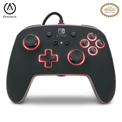 Imagen de PowerA Mando con cable mejorado para Nintendo Switch, iluminación, diseño Spectra, licencia oficial