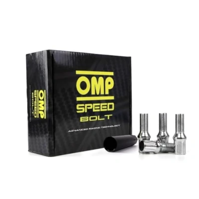 Imagen de OMP SPEED Set 20 Tornillos de Rueda con Metrica M12X1.5 Llave 17/19 Largo Roscado 27MM Color Plata y Material DIN 10.9