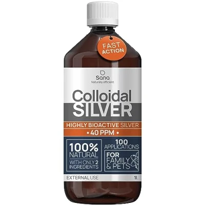 Imagen de Plata Coloidal Pura 40 PPM 1000 ml ● para Humanos y Perros Hydrosol Bioactivo Mejores Resultados Colloidal Silver Carbono Neutral