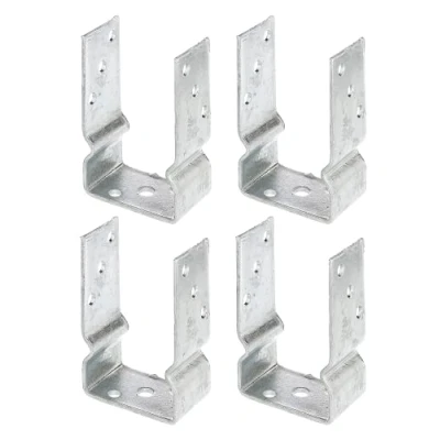 Imagen de GAH Alberts 215408 217624 Soporte para postes en U atornillar o empotrar hormigón, galvanizado caliente, ancho interior de 91 mm, juego 4
