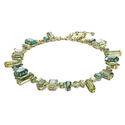 Imagen de Swarovski Collar Gema para Mujer, Baño Tono Oro, Cristales en Verde, Colección de