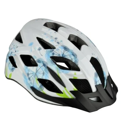Imagen de Fischer Urban Casco de Ciclismo para Adultos, Anillo Interior Ajustable e Iluminado, Sello Prueba ecológico Ökotest, Carcasa EPS, Todo el año, Unisex Adulto, Blanco con Flores S/M 55 59