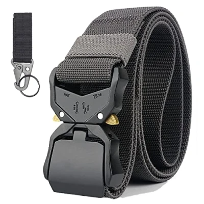 Imagen de Cinturón táctico para hombre, estilo militar, correa de nailon liberación rápida, regalo con gancho