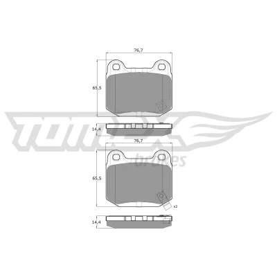 Imagen de TOMEX brakes TX 18 72 Juego de pastillas freno Eje trasero con avisador acústico desgaste SUBARU: Impreza II Berlina, Forester IV