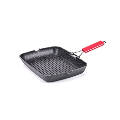 Imagen de Moneta Parrilla Pro Grill de 24 x 34 cm con mango plegable también para inducción