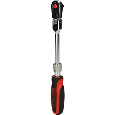 Imagen de KS TOOLS 914.1420 Chicharra reversible 72 6,3 (1/4&quot;) con articulación angular Acero cromo vanadio