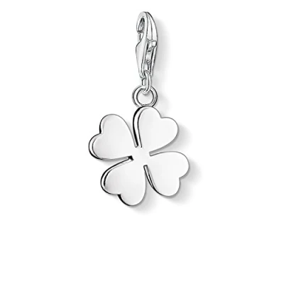 Imagen de Thomas Sabo charm Club Colgante para mujer en forma de trébol, amuleto la suerte, plata ley 925, 0884 001 12