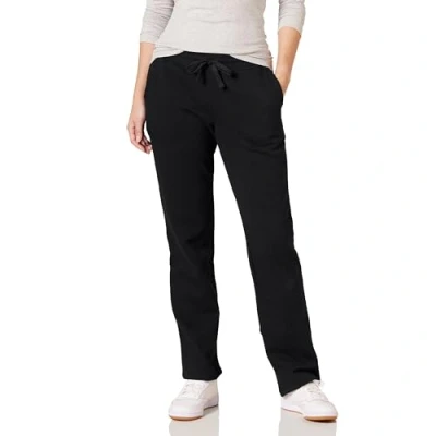 Imagen de Amazon Essentials Pantalón de chándal en Felpa con Pernera Recta (Disponible Tallas Grandes) Mujer, Negro, S