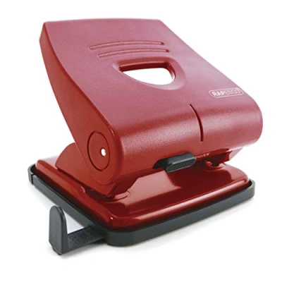 Imagen de Rapesco PF827PR2 Perforadora de 2 Agujeros 827 P, Capacidad para 30 Hojas, Rojo