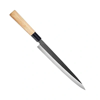 Imagen de MITSUMOTO SAKARI Cuchillo Sushi Japones de un Solo Filo, Yanagiba Tungsteno, 26 cm Cuchillos Japoneses Sashimi Profesional Forjado (Mango Fraxinus Mandshurica y Caja Regalo)