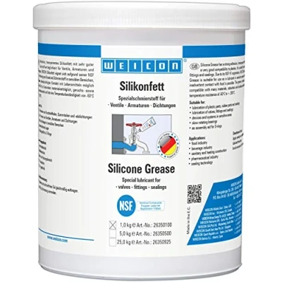Imagen de WEICON 26350100 Grasa de Silicona 1 kg para válvulas, grifos y Juntas