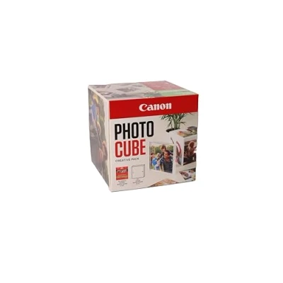 Imagen de Canon Photo Cube Creative Pack, Incluye 40 Hojas de Papel Fotográfico Brillo y Marco Fotos XLBoom Acrílico 13x13, Compatible con Impresoras Inyección Tinta PIXMA, Rosa