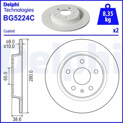 Imagen de Disco de freno DELPHI BG5224C