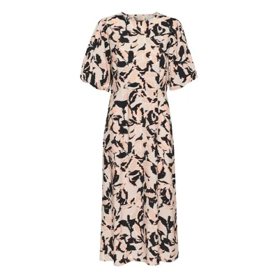 Imagen de Kaffe Kapaco Vestido informal, Mujer, Talla: 48, Beige black peach blurry leaf