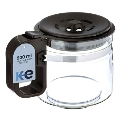 Imagen de Anakel Home Jarra Cafetera Universal Grande Compatible con Americana o de Goteo Eléctrica Vidrio, Tapa Antigoteo, Altura Regulable 12,5 15 cm