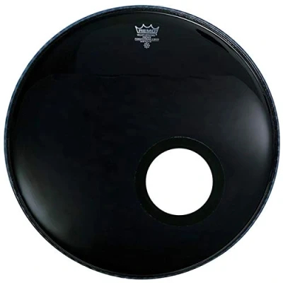 Imagen de Remo Powerstroke P3 Ebony Bass Drumhead 5&quot; Black DynamO, 22&quot;
