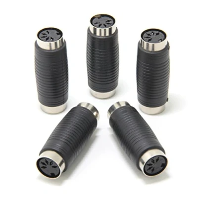 Imagen de Acoplador MIDI (hembra) de 5 pines DIN a conector DIN, adaptador acoplamiento (lote 5)