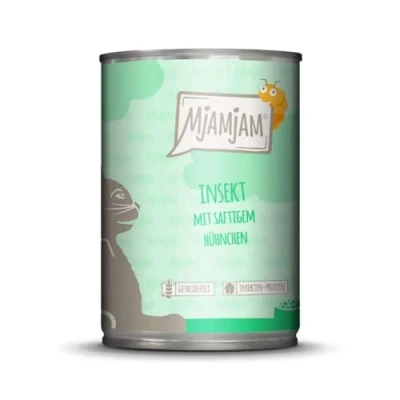 Imagen de MjAMjAM comida húmeda Premium para gatos Insecto con Pollo Jugoso, Pack de 6 (6 x 400 g), Sin Cereales Proteína