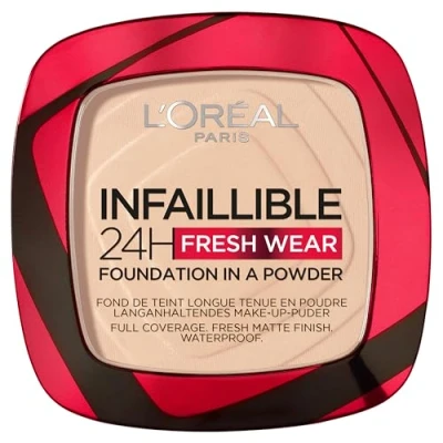 Imagen de L&#039;Oréal Paris Polvos Compactos Mate Infalible 24H, Larga Duración, Cobertura Media Alta, Resistente al Agua, Tono: 20 Ivory, 50 g