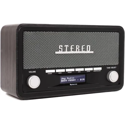Imagen de Radio Digital Denver DAB 18DARKGREY Analógica y Digital, Dab,FM. Bluetooth. Altavoces 4 W. Pantalla LCD, Madera Oscura