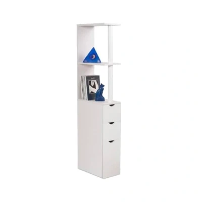 Imagen de Mueble blanco para WC/aseo o cuarto de baño con varios compartimentos almacenamiento