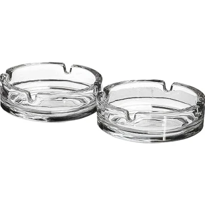 Imagen de Juego de 2 ceniceros redondos cristal 10 cm