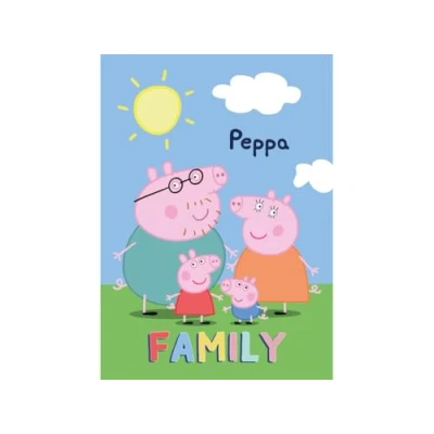 Imagen de BrandMac Peppa Pig Family Manta polar de poliéster para niños, 100 x 140 cm