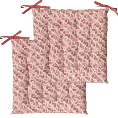 Imagen de Atout Ciel Juego de 2 Almohadillas Silla cuadradas, Bicolor 40 x cm, Terracota, Impreso, Liso
