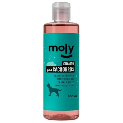 Imagen de MOLY Champú para Cachorros 500 ml Champu Concentrado Suave Perros y Mascotas Adaptado al PH Pelo Suave, con Brillo Volumen
