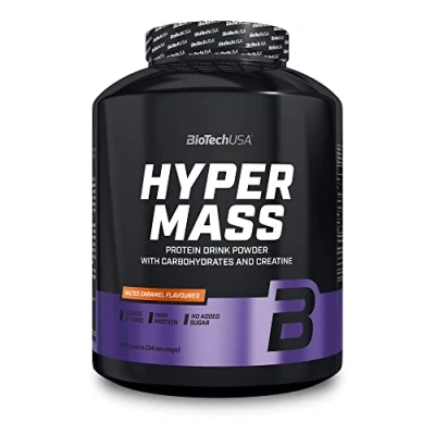 Imagen de BioTechUSA Hyper Mass Gainer con Carbohidratos y Mezcla de Proteínas Creatina Micronizada Sin Gluten, 2.27 kg, Caramelo salado