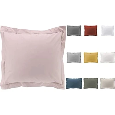 Imagen de Fundas de almohada 2 percal, 100% algodón, 7 colores diferentes, 63 x cm, 50 70 cm (rosa, cm)
