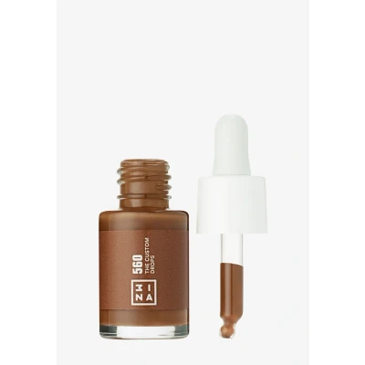 Imagen de 3INA MAKEUP The Custom Drops 560 Marrón ultra oscuro Pigmentos en crema para customizar el maquillaje Personaliza tono de tu base Larga duración Vegan Cruelty Free