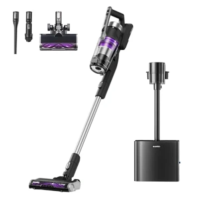 Imagen de EUREKA Stylus Elite Aspiradora sin Cable con Estación de Autovaciado, 24000Pa, Bolsa 3 L, 60 Min Autonomía, Cepillo Antienredos, Faro LED, Batería Desmontable