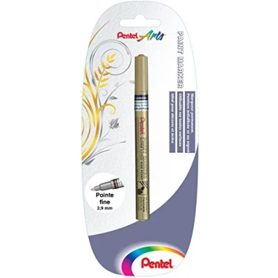 Imagen de Pentel 912003 Rotuladores permanentes (punta fina, 2 unidades), color dorado