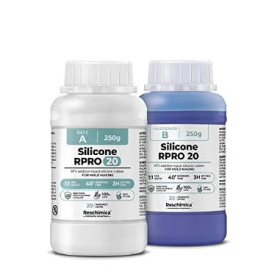 Imagen de Silicona Líquida para la Fabricación de Moldes R PRO 20, No Tóxica Y Rápida 1:1 Caucho Resina DIY, Fundición, Manualidades (500 gr)