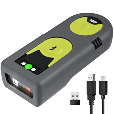 Imagen de Inateck Lector Codigo Barras Bluetooth 2D/1D, Inalambrico con Adaptador USB de 2.4Ghz, Lectura en Pantalla, Accesos Rápidos Exclusivos, BCST 42