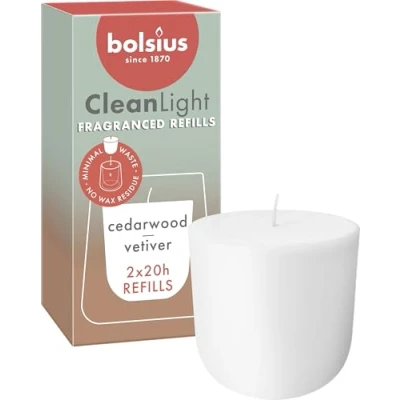 Imagen de Bolsius Refill for Clean Light Cedarwood &amp; Vetiver 2 Pieces