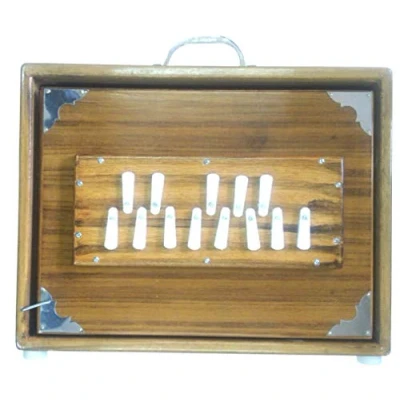 Imagen de TATTVA Caja profesional de shruti &quot;Calcutta&quot;, fabricada por M.K. Sardar, con respiración sonido larga, C 13 notas, 440 Hz, madera teca
