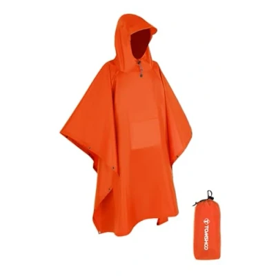 Imagen de TOMSHOO Poncho de Lluvia con Capucha Chubasquero Impermeable Ligero Multifuncional como Toldo Manta Estera Camping para Senderismo Ciclismo Unisex