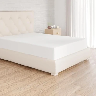 Imagen de Amazon Basics Sabana Bajera Ajustable, 160 x 200 30 cm, de Poliéster Microfibra, Blanco